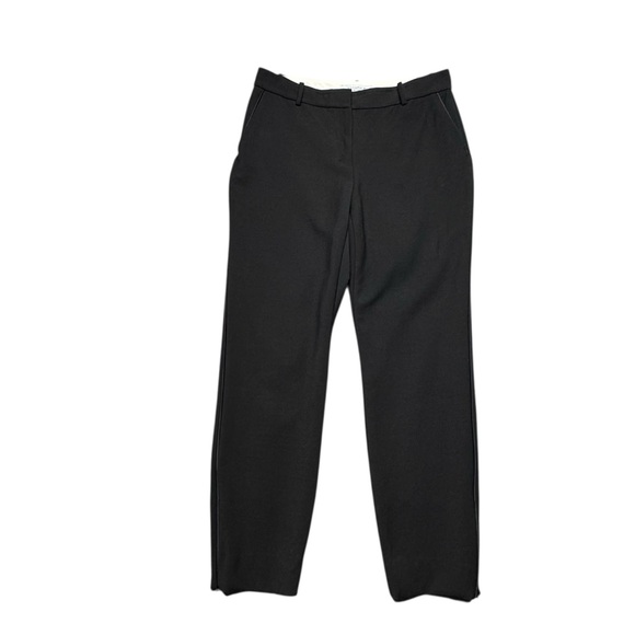 MM LaFleur Straight Leg Wool Blend Trouser Pants Womens 10 Side Piping Ankle Zip - Picture 1 of 15